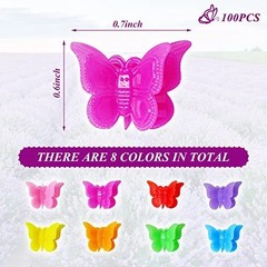 Hair Clip, 100 Pcs Butterfly Hair Clips for Girls, Pastel, Rainbow, Mini Hair