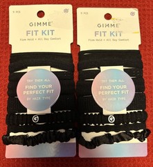 Gimme Fit Kit Assorted Black Ponytail Hair Ties – 2 Sets Of 9 Hair Ties