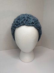 Crochet Chunky Cozy Soft Headband Ear Warmer Blue Eco-Friendly Yarn NEW