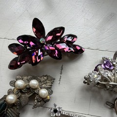 Rhinestone & Faux Pearl Embellished Hair Clips Lot Heart Flower Wedding Party