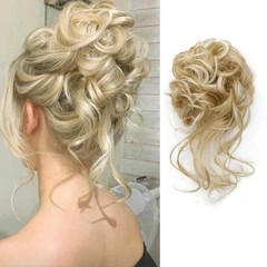 Synthetic Messy Curly Hair Bun Elastic Scrunchie Fluffy Hair Piece for Women