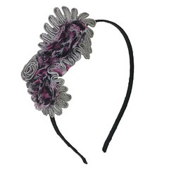 4 pcs Assorted Color Thin Hairband Metal Headband with Leopard Design