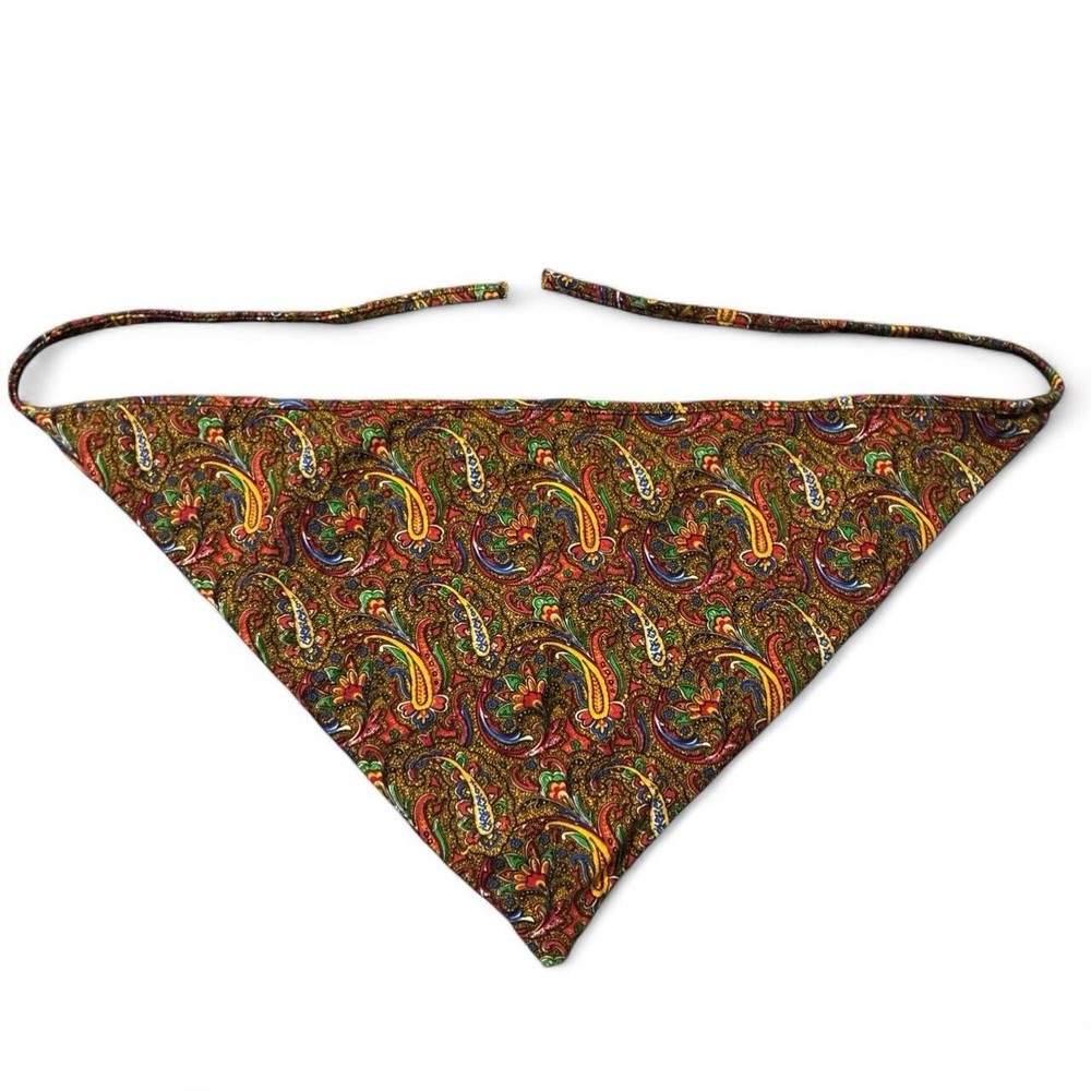 Multicoloured paisley head bandanna