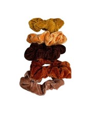 NEW hair ties accessories women girls all hair types velvet lot of 5 BROWNS NUDE