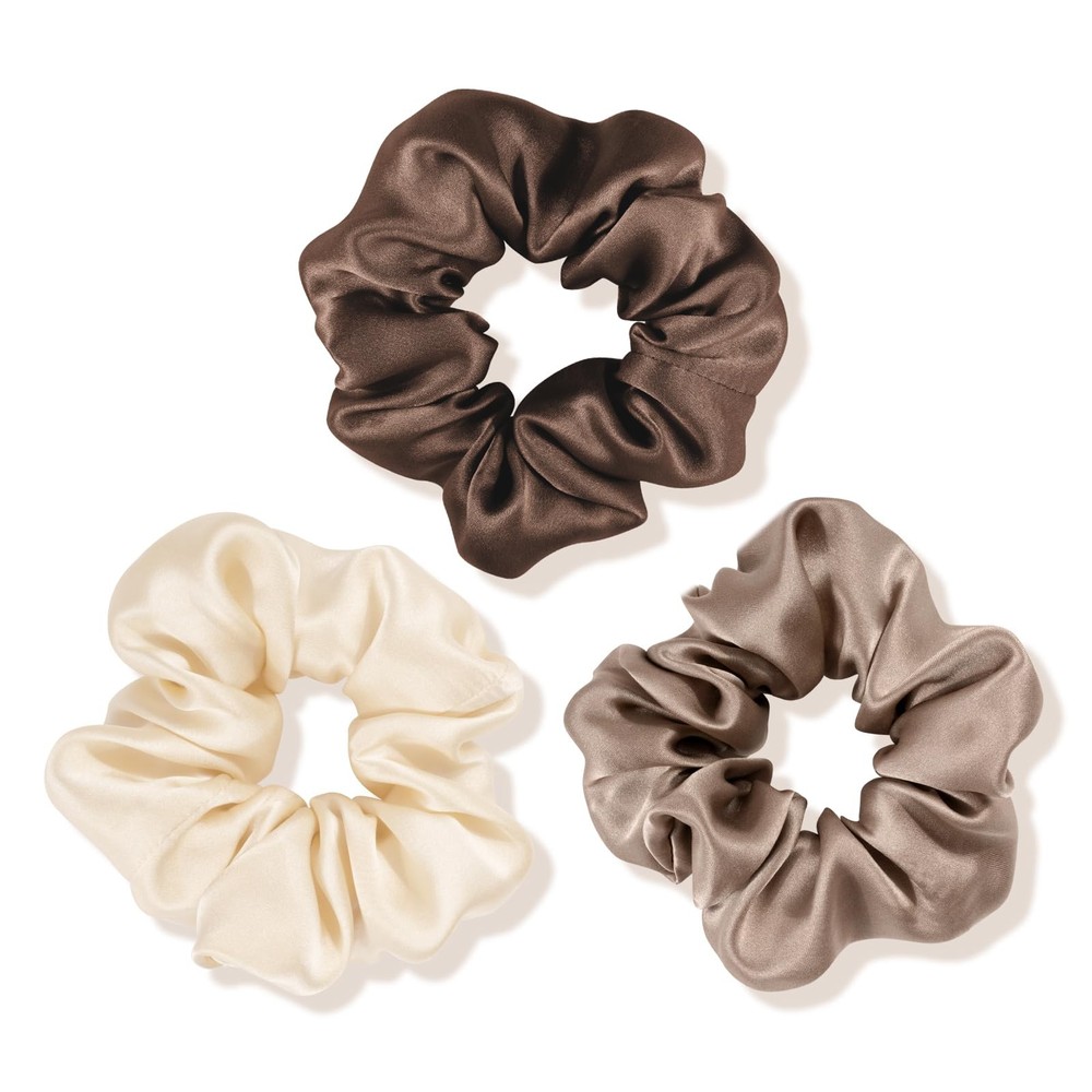 OLESILK 100% Mulberry SilkScrunchies for Hair Sleep, Women Grils Silk Hair Ti…
