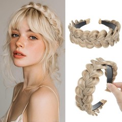 Wide Braided Headbands Hair Piece for Women Synthetic Hair Hoops Head Bands