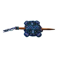 Handmade Guatemalan Beaded Hair Accessory Barrette Clip w/ Wooden Stick Gift