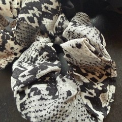 nOir 3 Pack Hair Scrunchies Black and Snakeskin Animal Print New with Tags