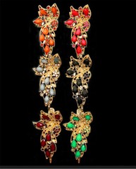 DESIGNER INSPIRED PINK BLACK GREEN ORANGE RED GRAY CRYSTAL ACRYLIC HAIR CLIP