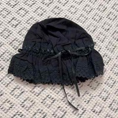 NEW Rococo Victorian Classic Lolita Ribbon Lace Jacquard Bonnet Night Cap