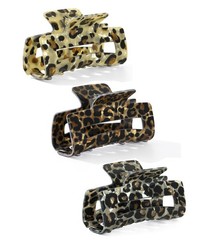 3Pcs Tortoise Hair Claw Clips, Acrylic 1 Count (Pack of 1), Leopard Print