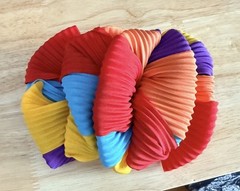 Vintage Oversized Silk Rainbow Bow Hair Clip and Pin Handmade In France