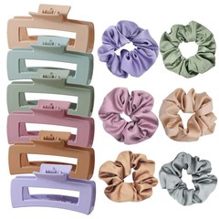 PLERAVOX 12 Pack Hair Clips 1 Count (Pack of 12), 12PC Clips+Scrunchies