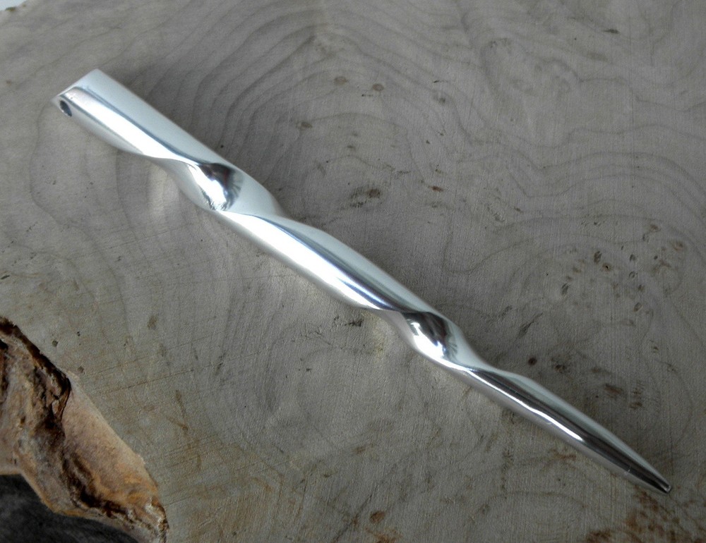 JWL Aluminum 6″ Silver Conical Spiral Hair Stick Fork Unbreakable Waterproof