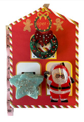 Piper K Holiday Hair Claw Clip Set of 3 Christmas Themed