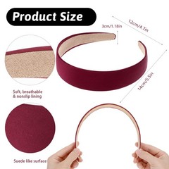 Sorcristy Burgundy Satin Headbands for Women 1 Count (Pack of 1),