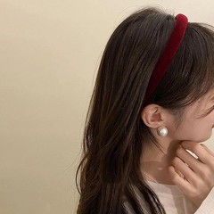 4 PCS Solid Color Thin Velvet Headbands Women Non Slip Comfortable Hairband