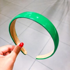 Girls Patent Leather Headband Shiny PU Leather Hairbands Women Candy Hair Hoop
