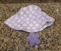Ulta Beauty Purple Flower Bucket Hat & Clip Hair Accessory NIP Free Shipping