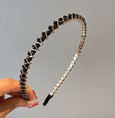 Black Crystal Beads Headband Glamour Holiday Fashion Gold Crystal Headband
