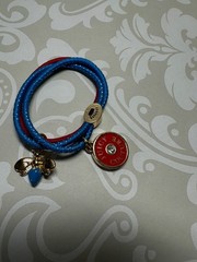 Juicy Couture Red & Blue Hair Elastic Ties Heart and Bee Charms
