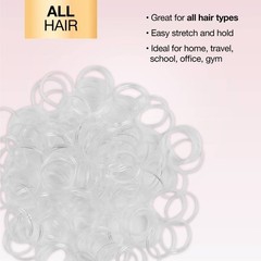 scünci Clear Polybands in Portable Clear Container – All Hair – 200pcs