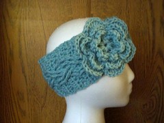 FREE SHIP! CROCHET ADULT HEADBAND Aqua TEEN WOMEN Celtic FISHERMAN USA