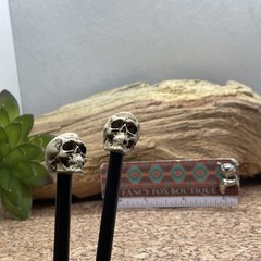 Pair Skull Skeleton Gothic Hair Stick Punk Goth Chopstick Man Bun Men’s Women’s