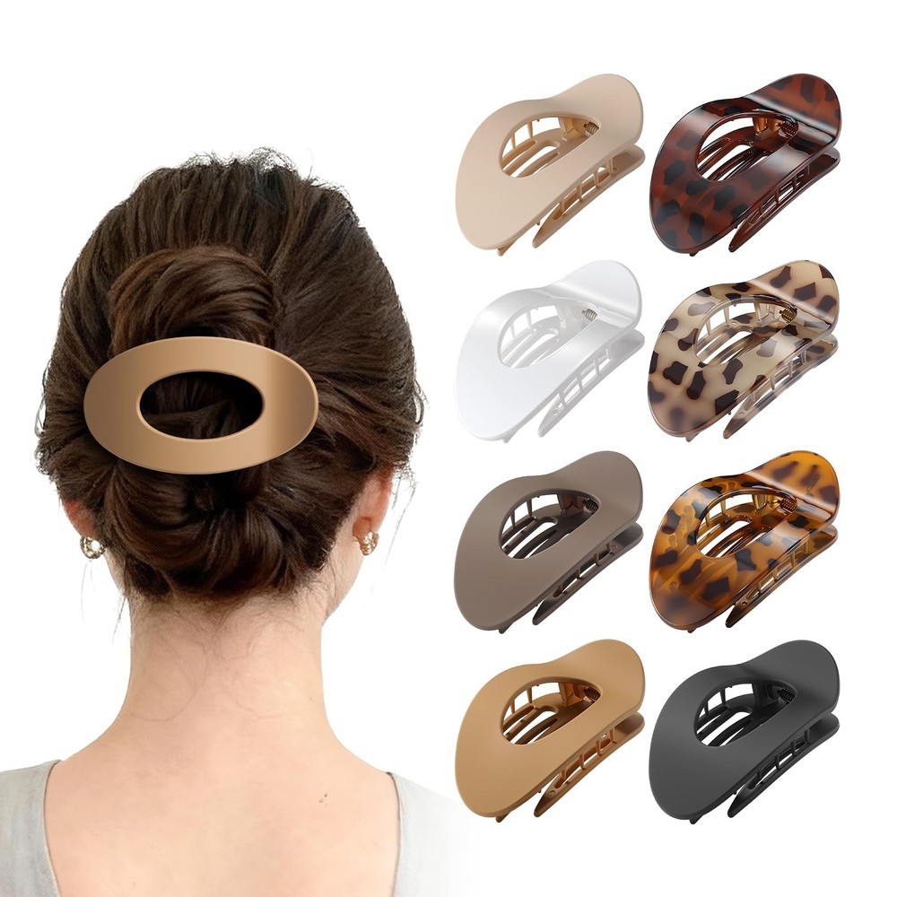 Upgraded 8 Pack French Flat Hair Clips for 1 Count (Pack of 8), Neutral color