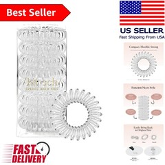 Versatile Clear Spiral Hair Ties – 8 Pack for Effortless Styling Without Damage
