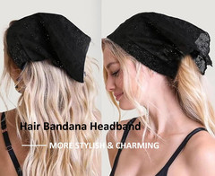 Head Scarf Headband for Women’S Hair Hair – Black Bandanas for Women – Lace Hair