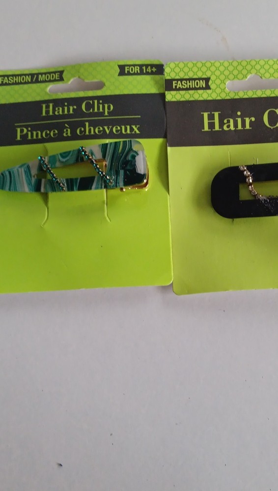 Fashion Green Marbled Beaded Hair Clip Women’s Plastic Metal Accessory Set