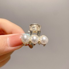 2Pcs Pearl Bangs Hair Clips, Flat + Bunny Ears, 2 Styles for Women