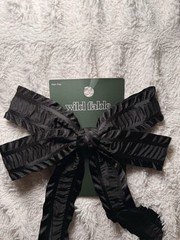 Wild Fable Women’s Black Striped Bow Hair Clip Fabric/Metal Accessory