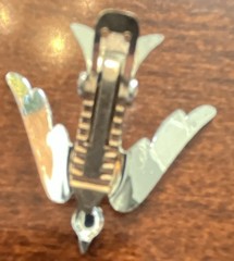 Silver Tone Metal Bird Barrette Hair Clip for Women, Spring Clasp, 2 in