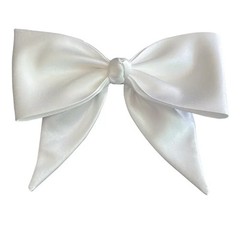 Wholesale Super Big White Bowknot Hair Clip Solid Color Glossy Satin Ribb