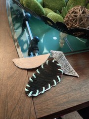 New Artisan 3 Pc. Cowhide Hair On Hide Alligator Hair Clip 1.75″