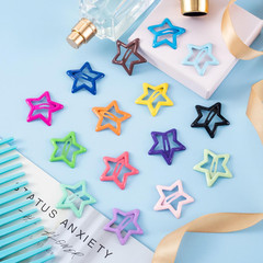 30 Pcs Multicolor Star Hair Clips, 1.18″/3Cm Metal Snap Hair Clips, Cute Stars C