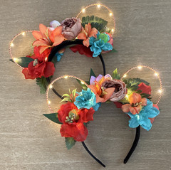 Custom Hawaiian Floral LED Light-Up Disney Minnie Headband (sold separately)
