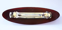 French Handmade HandPainted Barrette Celluloid Tortoise Hair Barrette Clip P45