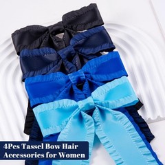hisial 4PCS Ruffle Layered 1 Count (Pack of 4), Black/Navy/Royalblue/Blue