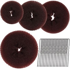 Hair Bun Maker for , 4 Pcs Brown Ballet Buns in 4 Sizes, Hair Donuts
