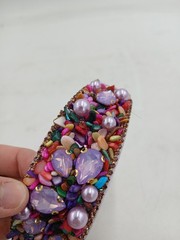 Beaded Headband Womens Multicolor Boho Pearl Bead Party Cocktail Hair Accessory