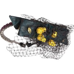 DOLCE & GABBANA Diadem Black Lemons Sicily Purple Crystal Net Headband 2970usd