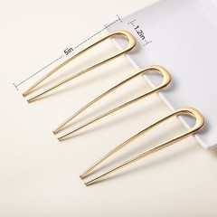 3 PCS French Hair Pins for Women, Metal 3 Count (Pack of 1), Gold