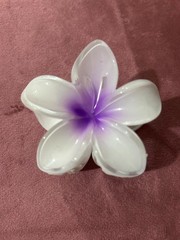 White Plumeria Flower Hair Claw Clip Tropical Floral Hair Accessory Women Gift