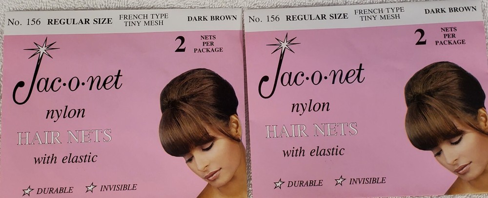“BUY 1 GET 1 FREE” Jac-O-Net #156 D.BROWN franch thin mesh elastic hair net