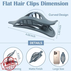 Mandydov Blue-Regular 9 Pack Matte Claw Hair Clips