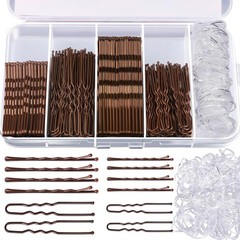 Bobby Pins Hair Pins Kit 300 Pieces, Brown Hair Pins for Women and Buns, 2 to