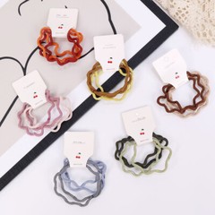 4PCS/SET Fashion High Elastic Wavy Hair Rope Rubber Band Hair Holder Accessories